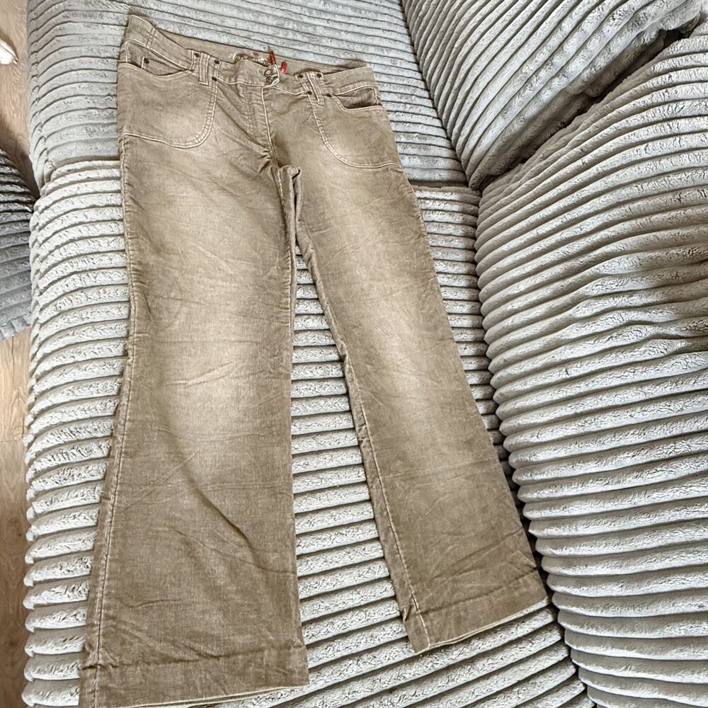 Y2K American Exchange VTG Corduroy Pants Womens 16/36 Olive Bootcut Hong Kong
